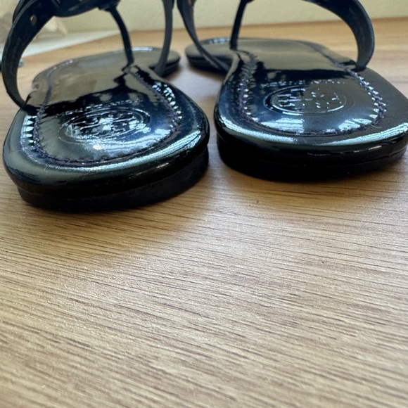 TORY BURCH millar Sandals In Black Patent Leather Size 8 - Picture 12 of 15